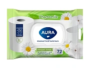 Влажная туалетная бумага Aura Ромашка 72 листа