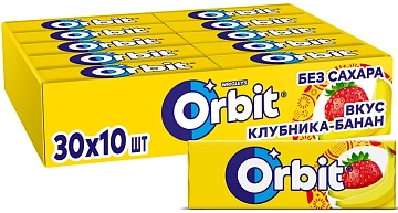 Жевательная резинка Orbit клубника-банан, 10шт