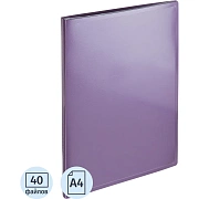 Папка файловая 40 файлов Attache Metallics А4, 800мкм, этикетка, сиреневый