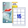 Этикетки самоклеящиеся Avery Zweckform QuickPeel 3672, белые, 64x50мм, 15шт на листе А4, 100 листов