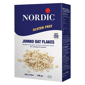 Хлопья Nordic овсяные, крупные, 500г