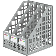 Лоток вертикальный для бумаг (250х245х295 мм), 3 отделения, сетчатый, сборный, серый, ЛТВ-63719
