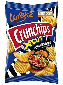 Чипсы Lorenz Crunchips X-Cut рифленые Чакалака, 70г