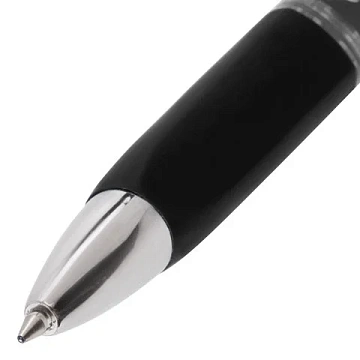 Ручка гелевая автоматическая с грипом BRAUBERG 'Black Jack', ЧЕРНАЯ, трехгранная, узел 0,7 мм, линия письма 0,5 мм, 141552