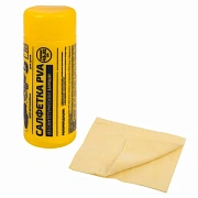 Салфетка синтетическая PVA-замша 43x32 см, в тубе, желтая, для авто, дома и офиса, ГРАНДМАСТЕР, 6099