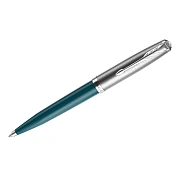 Ручка шариковая Parker '51 Teal Blue CT' черная, 1,0мм, поворот., подарочная упаковка