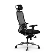 Кресло руководителя Метта Samurai SL-3.041 MPES, ткань-сетка/экокожа, черная, крестовина хром