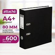 Папка-регистратор 80 мм Attache , черный Экономи,ПБП1,карм.кор