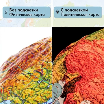 Глобус физический / политический GLOBEN 'Классик Евро', 25 см, рельефный, с подсветкой, Ке022500195