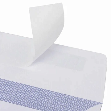 Конверты Е65 (110х220 мм), отрывная лента, Куда-Кому, внутренняя запечатка, КОМПЛЕКТ 100 шт., BRAUBE