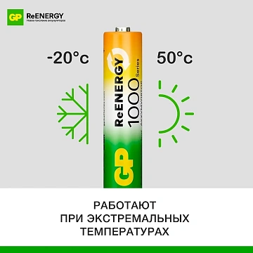 Аккумулятор GP 950mAh AAA 100AAAHC3/1-2DECRC4/100AAAHC3/1RGY-2CRCB4 бл/4шт