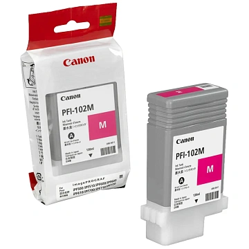Картридж струйный CANON (PFI-102M) iPF500/510/F600/605/610/650/655/700/710/720, пурпурный, оригиналь