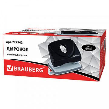 Дырокол BRAUBERG 'Original', до 25 листов, черный, 222542