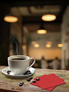 METRO PROFESSIONAL Салфетки бумажные двуслойные красные 250шт, 24x24см