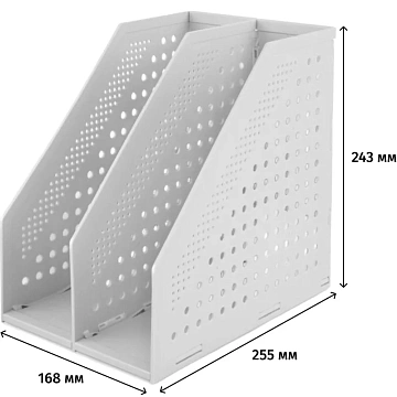 Лоток вертикальный Deli 78999Grey складной 2 отделения серый