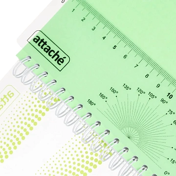 Бизнес-тетрадь WAVES А5 100л. ATTACHE клет,спир,пласт,заклад,цв.зеленый