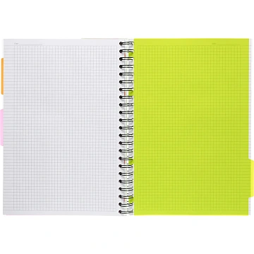 Бизнес-тетрадь 140л,кл,А5,SPIRAL BOOK Серый,евроспир,обл.пласт,раздел.84109