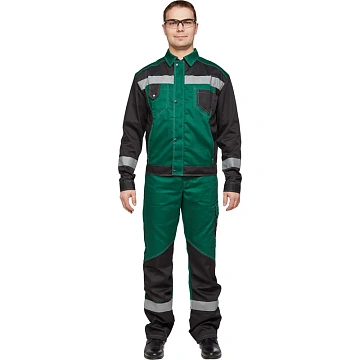 Костюм летний муж л21-КБР зел/чер(р.64-66) 170-176 (серия Л)