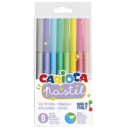 Фломастеры Carioca 'Pastel', 08цв., смываемые, ПВХ, европодвес