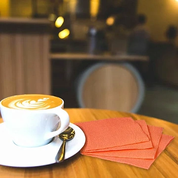 Салфетки бумажные 400 шт., 24х24 см, 'Big Pack', оранжевые, 100% целлюлоза, LAIMA, 114729