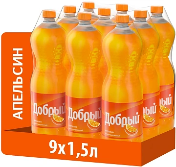Напиток Добрый Апельсин газированный, 1.5л