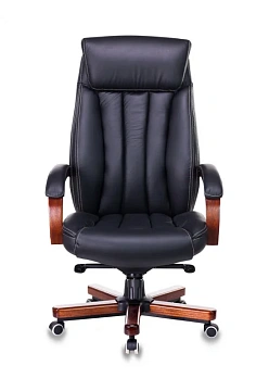 Кресло руководителя Бюрократ T-9922WALNUT черный кожа крестов. металл/дерево