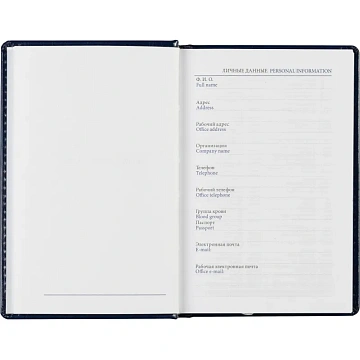 Ежедневник недатированный синий, А6,100x150, 320стр, Agenda