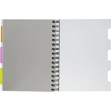 Бизнес-тетрадь 140л,кл,А5,SPIRAL BOOK Серый,евроспир,обл.пласт,раздел.84109