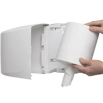 Диспенсер для протирочных материалов в рулонах Kimberly-Clark Aquarius 7017, с центральной вытяжкой, белый