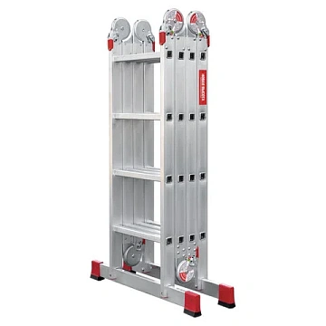 Лестница-трансформер алюминиевая 4х4 ступени, высота 4,5 м (4 секции по 1,2 м) до 150 кг, вес 16,5 к