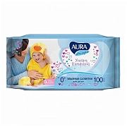 Салфетки влажные Aura 'Ultra comfort', 100шт., детские, универсал. очищающие, без спирта