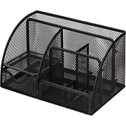 Подставка-органайзер 7отд 125x220x140мм с выдв.ячейкой металл сетка черн