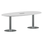Конференц стол ПРГ-3 Белый/Алюминий 2200х1100х750