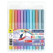 Фломастеры ПАСТЕЛЬНЫЕ 12 ЦВЕТОВ CENTROPEN 'Colour World Pastel', смываемые, 7550/12TP, 7 7550 1287