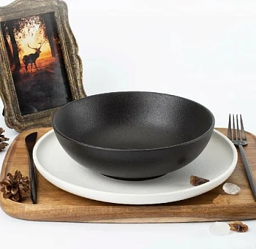 Тарелка суповая Domenik Rock black, 20см