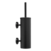 Ершик туалетный Merida Optimum GIC345, матовый черный, с крышкой с 2мя креплениями