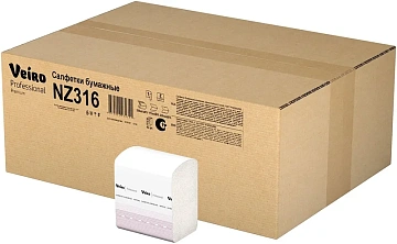 Диспенсерные салфетки Veiro Premium Z, 11.1х22.5см, 1 слой, 250шт, NZ316
