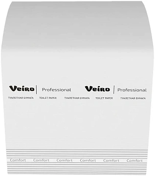 Туалетная бумага листовая Veiro Professional Comfort 2 слоя, 250 листов, белая, TV201
