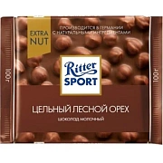 Шоколад Ritter Sport молочный Цельный лесной орех, 100г