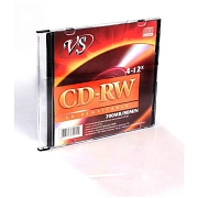 Диск CD-RW VS, 700 Mb, 4-12x, Slim Case (1 штука), VSCDRWSL01