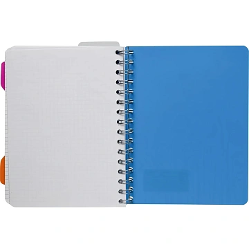 Бизнес-тетрадь А5,140 л,пласт обл, с разд,спир,ATTACHE FANTASY,голуб