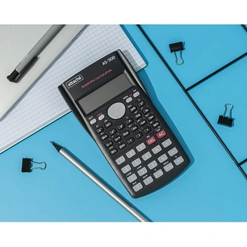 Калькулятор научный Attache AS-300,10р,2 стр,пит.от бат.,240 фун,темн.сер