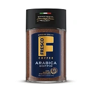 Кофе молотый в растворимом FRESCO 'Doppio' 100 г, стеклянная банка, сублимированный