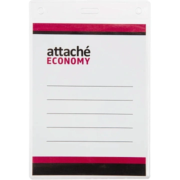 Бейдж Attache Economy 90x60 150мкм,шнурок 45см син, вкладыш 5шт/уп