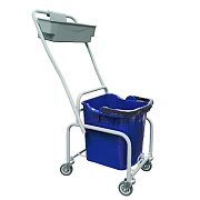 Тележка уборочная Eco-Force 1x25л, без отжима, ведро синее, 21EF/3 с лотком для химии пластик