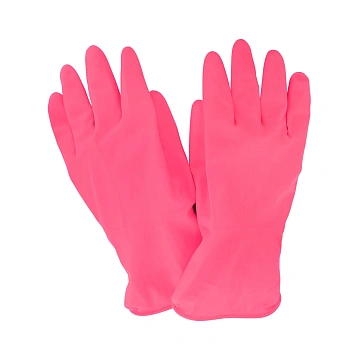 Перчатки резиновые Merida р.L, розовые, с хлопковым напылением