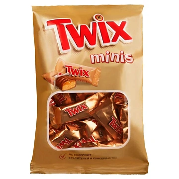 Батончики мини TWIX 'Minis' печенье с карамелью в молочном шоколаде, 184 г, 2263