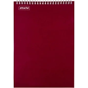 Блокнот на спирали А4 60л. ATTACHE, бордо, блок 60г, обложка 215г