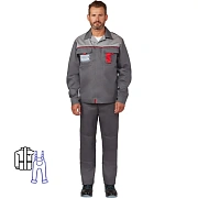 Костюм рабочий летний муж л10-КПК т-сер/св-сер(р.52-54)182-188 (серия Л)