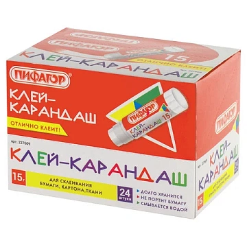 Клей-карандаш ПИФАГОР, 15 г, 227609